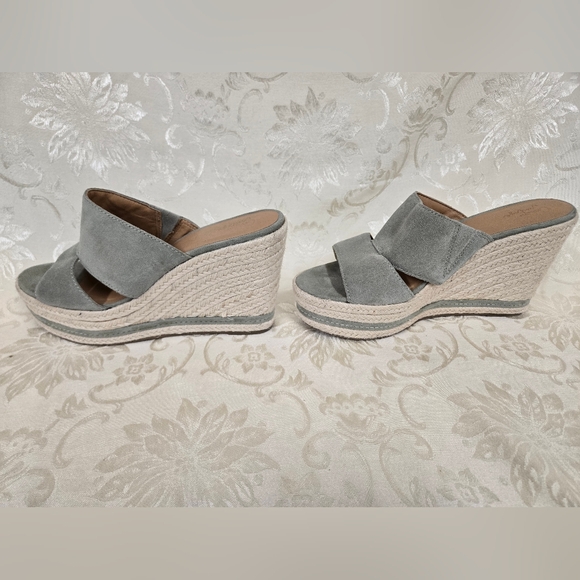 Crown Vintage Womens CV-Erasin Leather Espadrille Wedge Sandal Bayleaf Size 10 - Picture 4 of 9